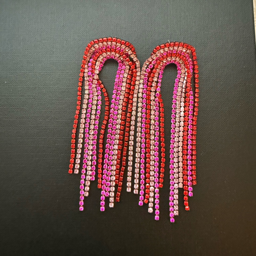 Feed Me Gems Vibrant Red and Pink Dangle Earrings